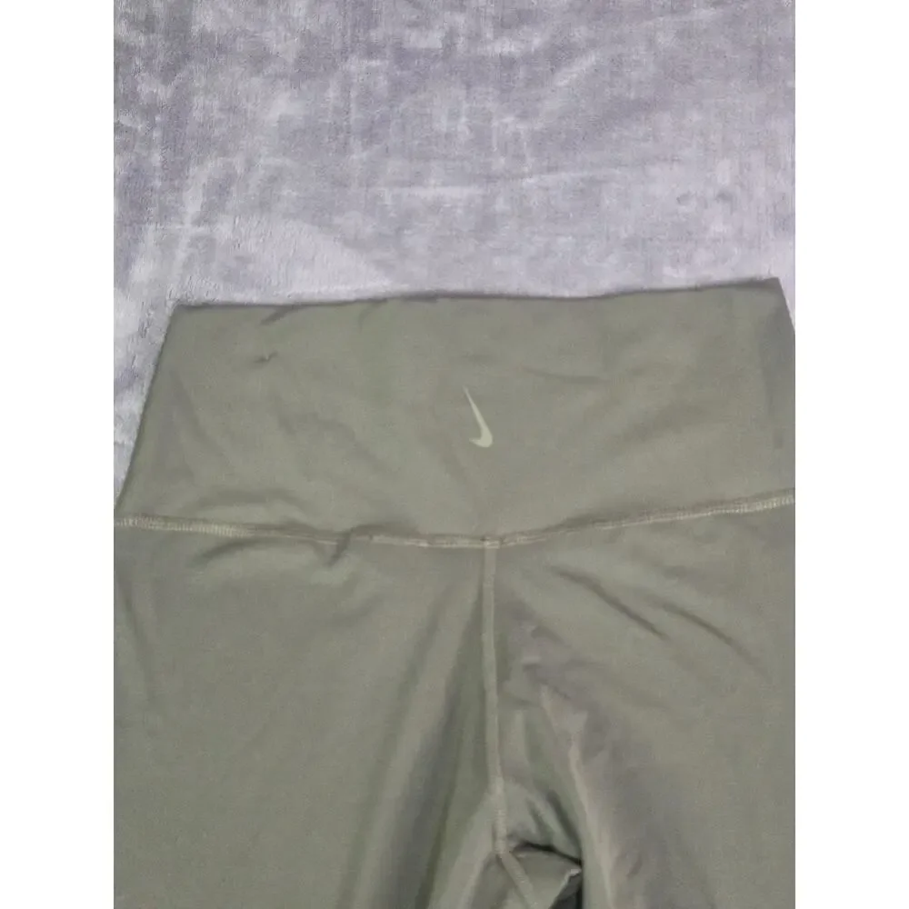 Nike DRI-FIT Yoga Leggings Womens Size M Green High-Waisted 7/8 Gym Workout C38